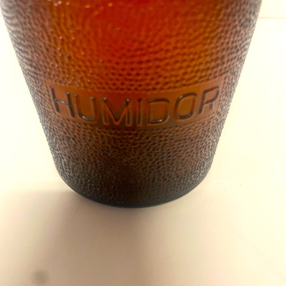 Dun-rite Glass Humidor Amber Glass Rare Find Vintage Tobacciana Snuff Jar - Picture 6 of 12